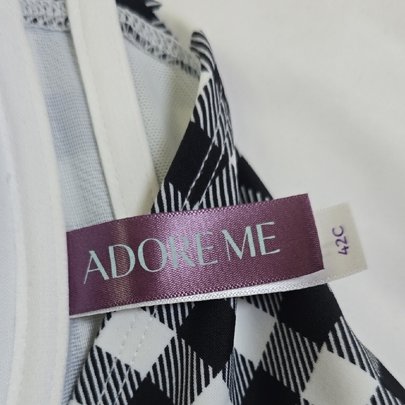 Adore Me Vivien  Black and White Checkered Women's Bikini Top - Picture 7 of 8